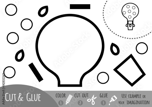 Education paper game for children, balloon