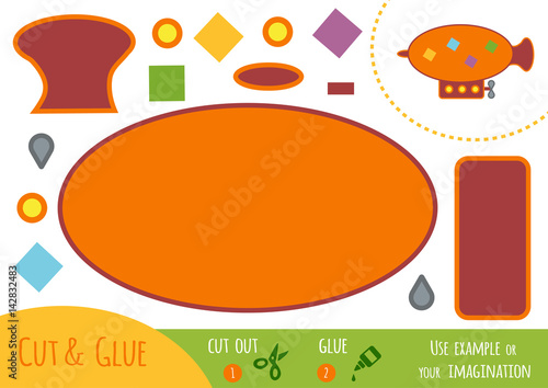 Education paper game for children, Airship