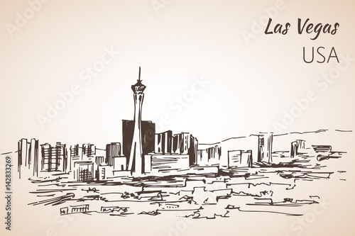Obraz Szkic gród Las Vegas.