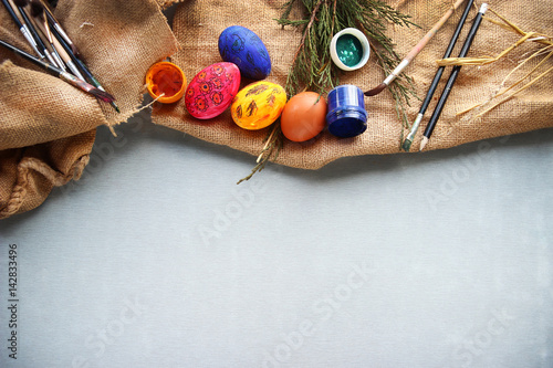 Easter composition.easter eggs