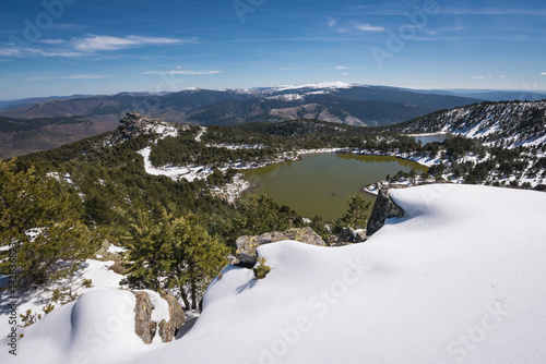 Winter landscape Neila lagoons park, in Burgos, Demanda mountain range, castilla y Leon, Spain.