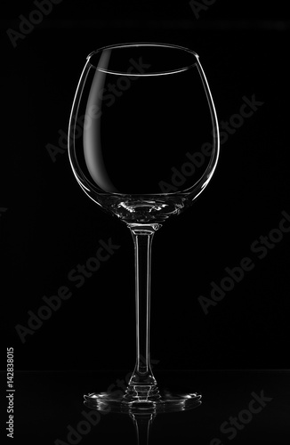 glass on black background with outline