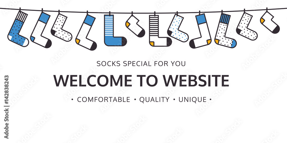 Fototapeta premium Welcome to website for socks shop