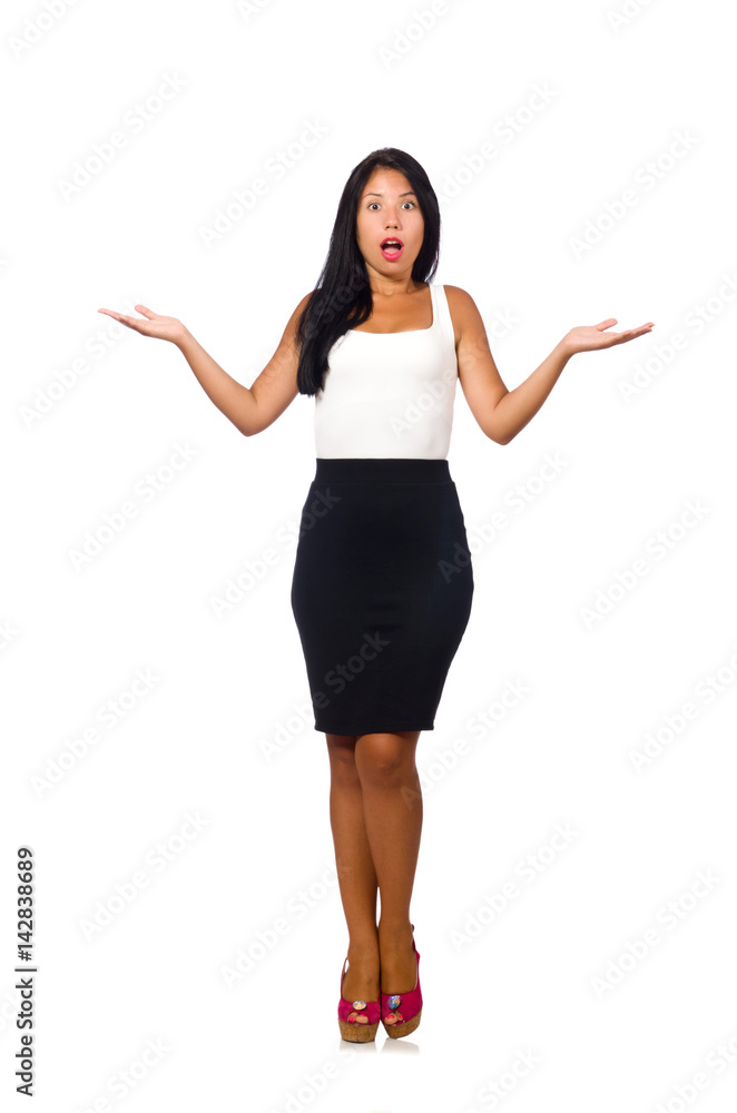 Nice woman model isolated on the white background Nice woman model isolated on the white background