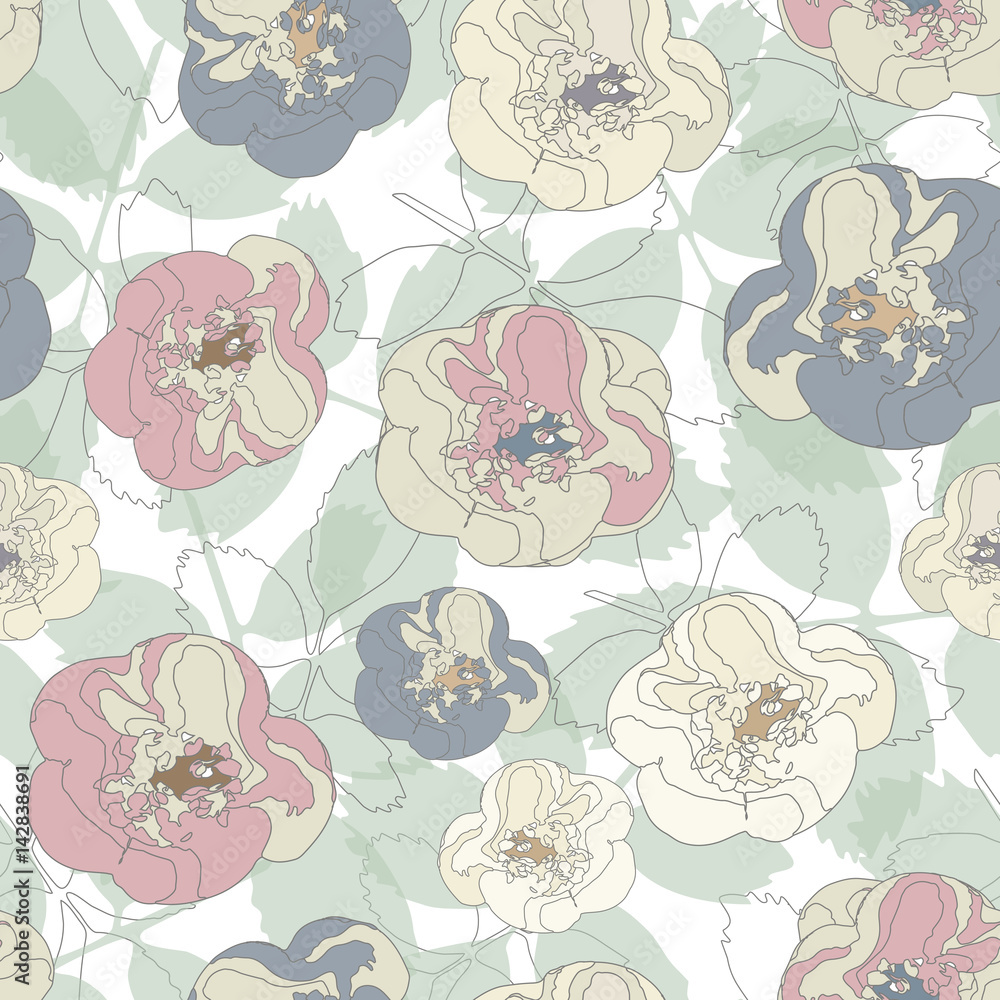 Seamless pattern with abstract flowers Seamless pattern with abstract flowers