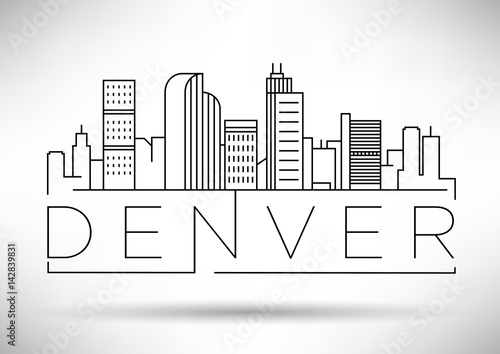 Minimal Denver Linear City Skyline with Typographic Design photo