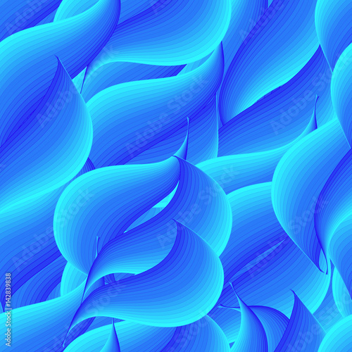Seamless pattern. Elements with a bend. Imitation of waves or leaves