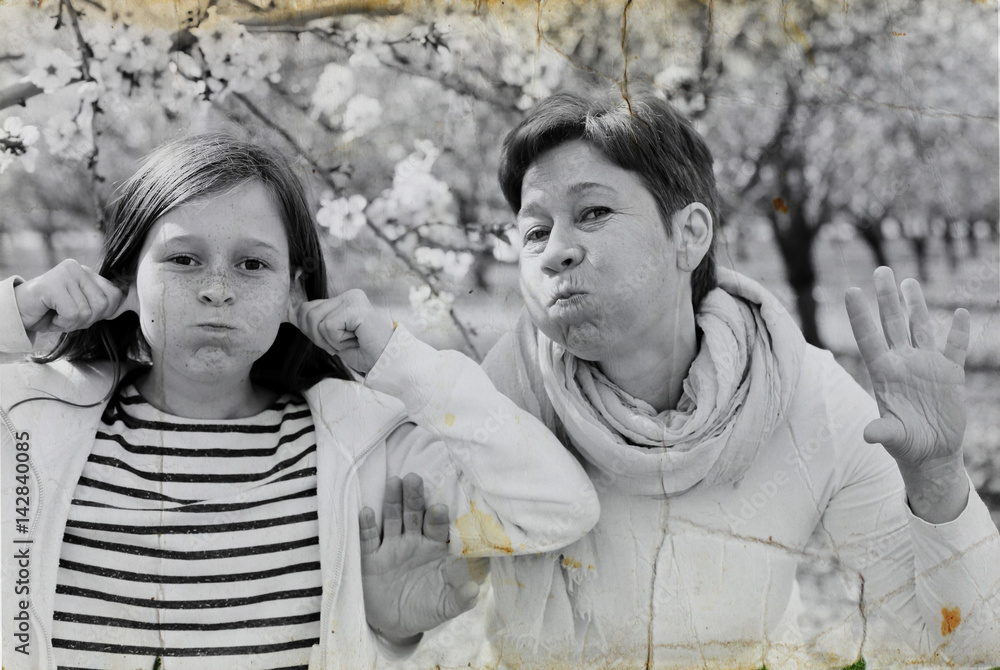 Happy mother and daughter outdoors. Mother day. Happy mother and daughter outdoors. Mother day.