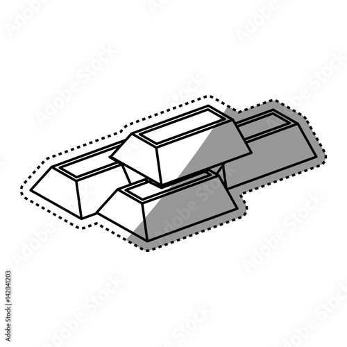 ingots gold bars vector icon illustration graphic design
