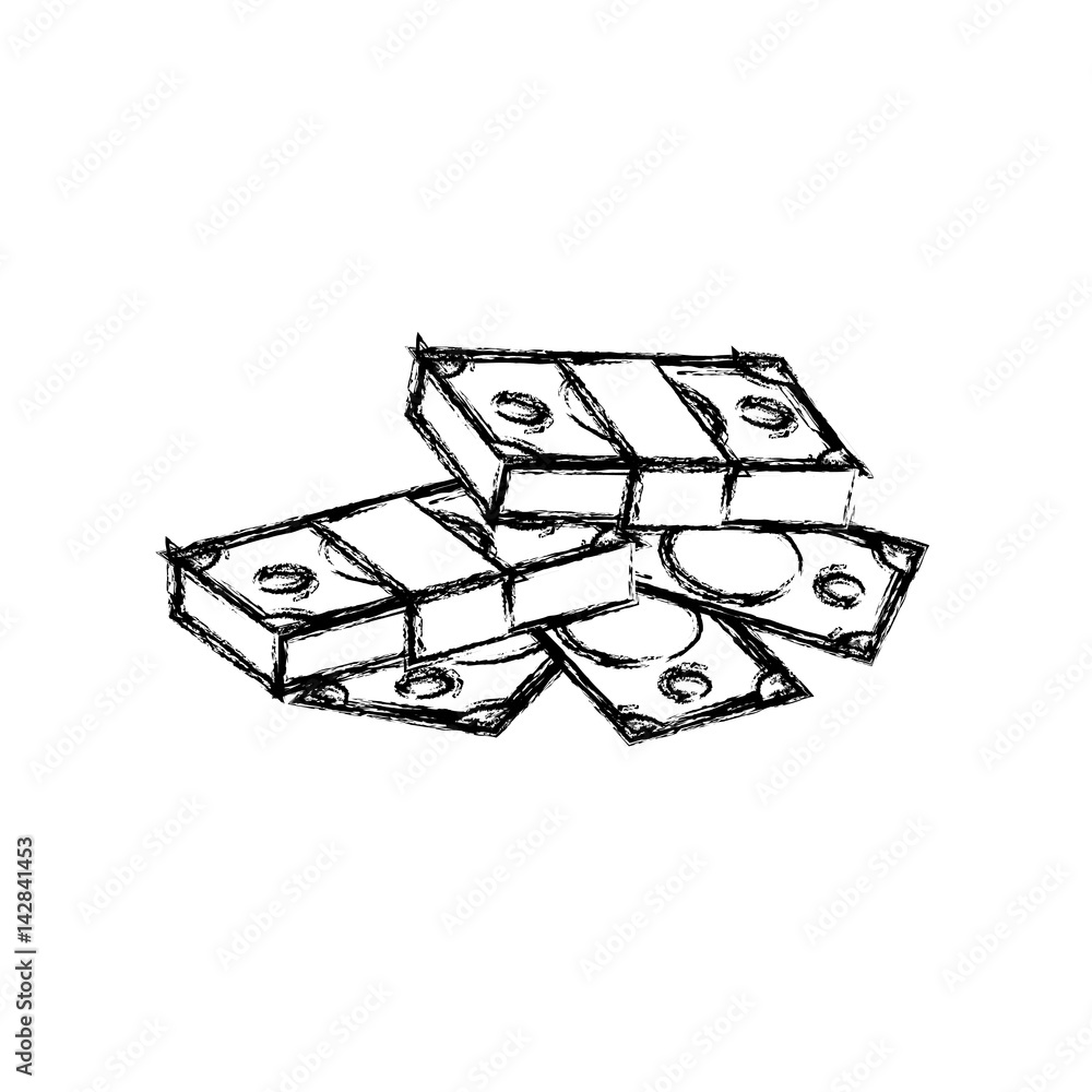 bundles of money piled up vector icon illustration bundles of money piled up vector icon illustration