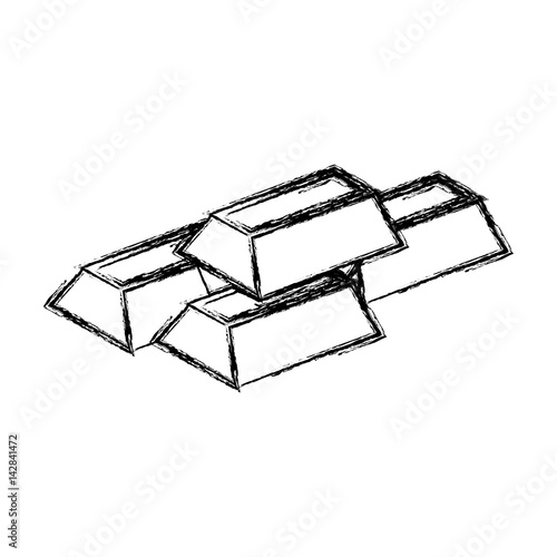 ingots gold bars vector icon illustration graphic design