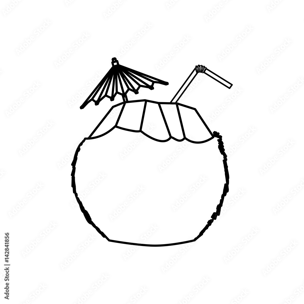 coconut beverage beach drink vector icon illustration coconut beverage beach drink vector icon illustration