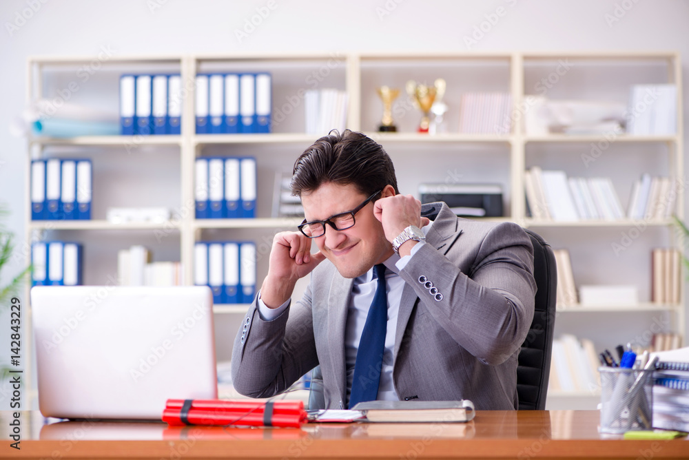 Angry aggressive businessman in the office Angry aggressive businessman in the office