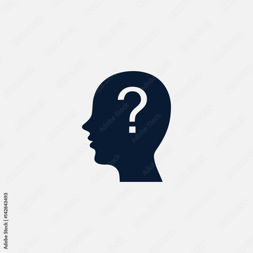 Human with question icon simple user illustration Human with question icon simple user illustration