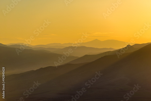 Majestic sunset with mountains, Armenia