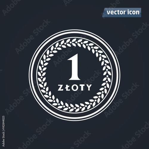 1 zloty old coins vector