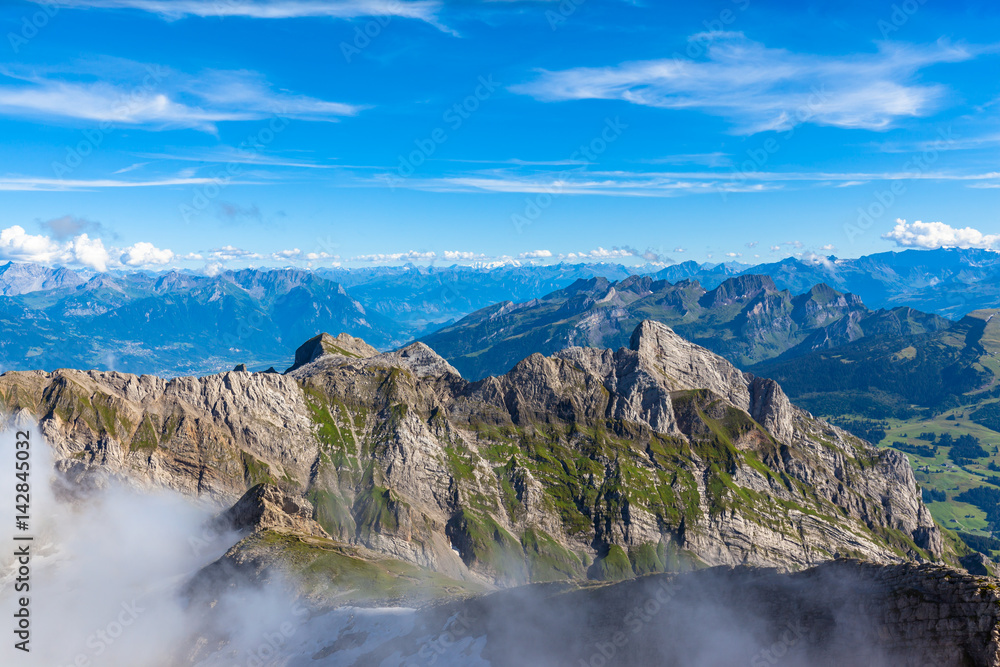 Panorama view of St. Gallen Alps