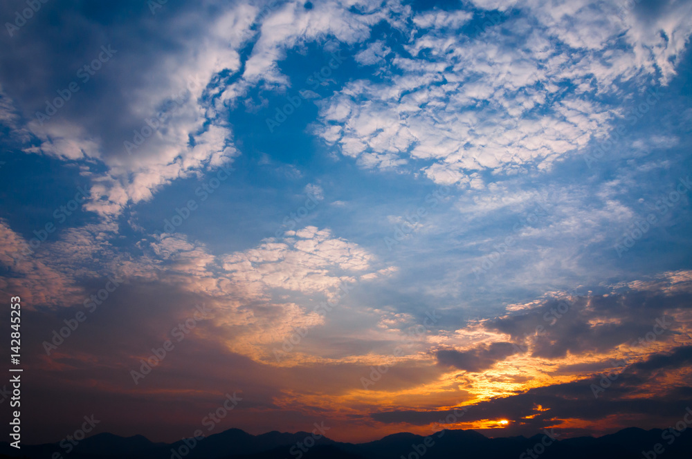 Sunset view landscape with layer mountain at north of Thailand Sunset view landscape with layer mountain at north of Thailand