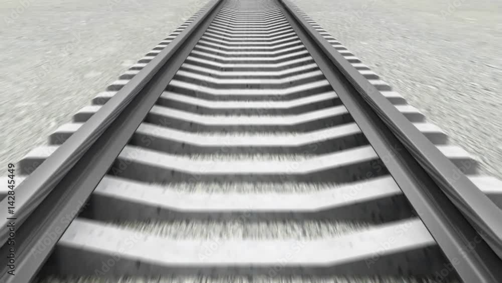 Seamless Looping Animation of Railroad with Motion Blur Seamless Looping Animation of Railroad with Motion Blur