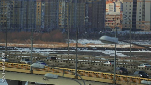 Bridge with passing cars