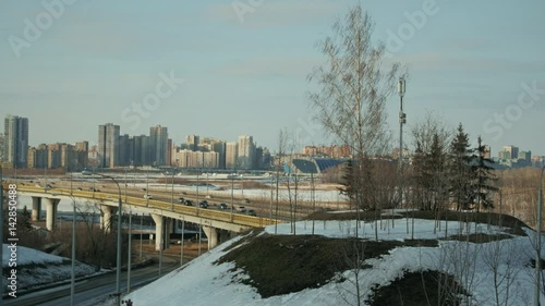 City landscape with a bridge