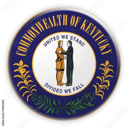 Badge US State Seal Kentucky, 3d illustration