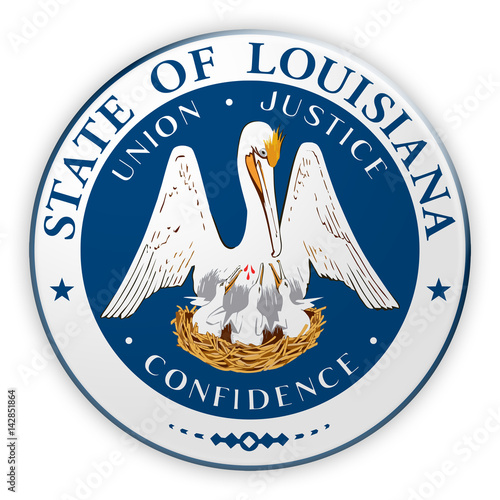 Badge US State Seal Louisiana, 3d illustration