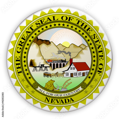 Badge US State Seal Nevada, 3d illustration