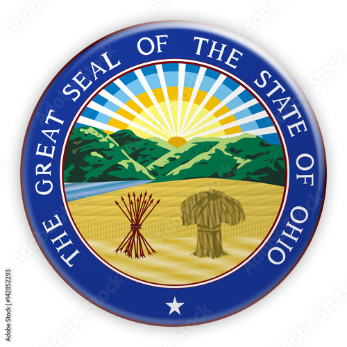 Badge US State Seal Ohio, 3d illustration