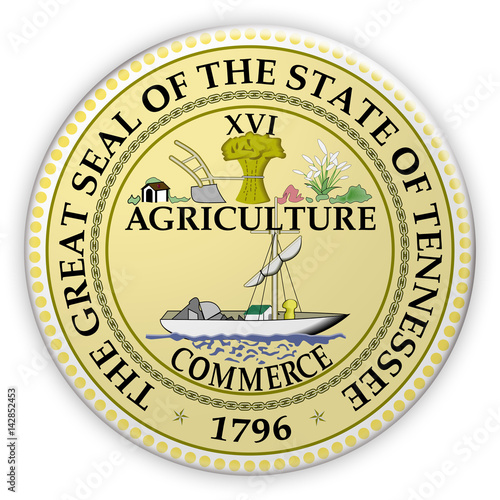 Badge US State Seal Tennessee, 3d illustration