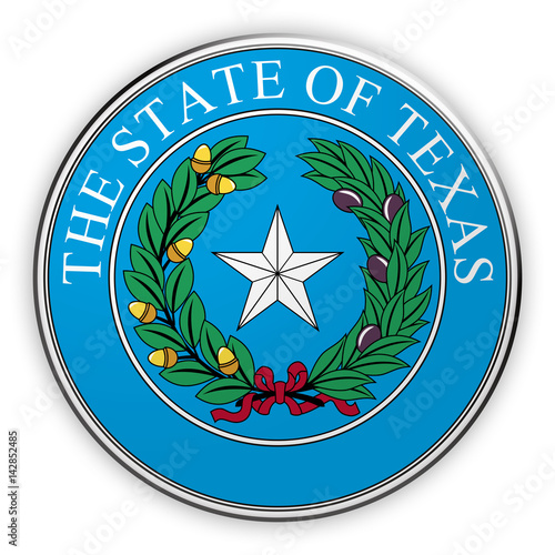 Badge US State Seal Texas, 3d illustration