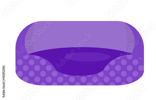 Lounger for cats, dogs icon, flat, cartoon style. Bed for animals isolated on white background. Vector illustration, clip-art