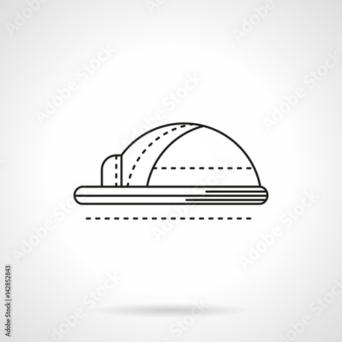 Safety helmet flat line vector icon