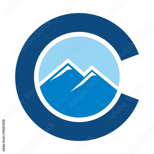 colorado hill logo vector. letter C logo vector.