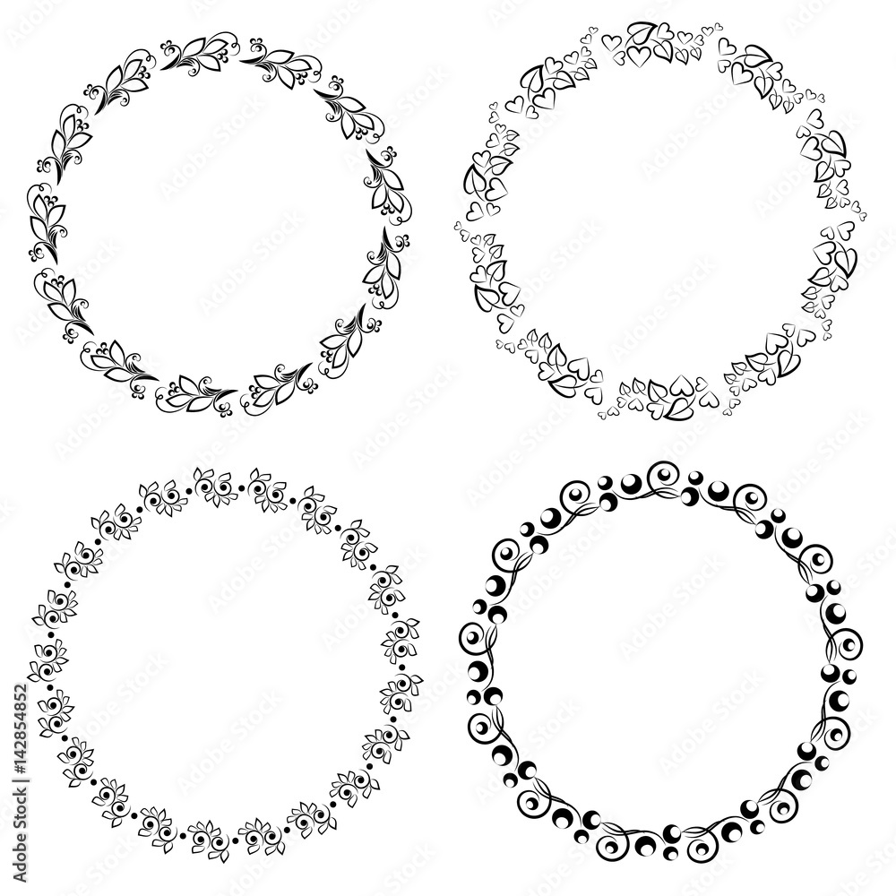 Elements of a pattern arranged in a circle for your creativity at the center Elements of a pattern arranged in a circle for your creativity at the center