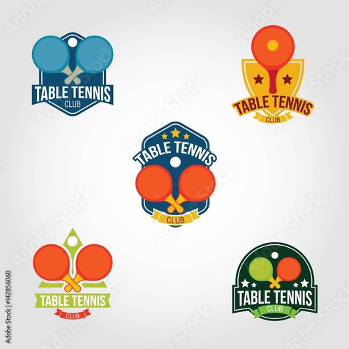 Table Tennis Club Logo Design Vector