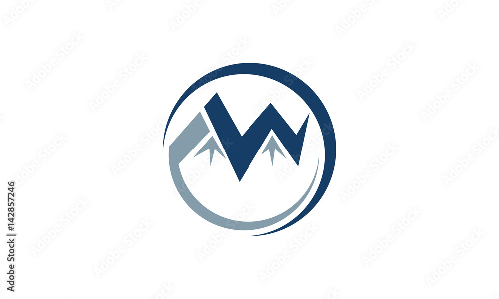Letter M Modern Mountain Logo Letter M Modern Mountain Logo