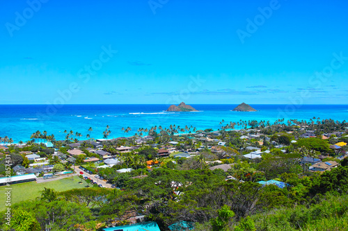 ハワイ　ラニカイビーチの風景