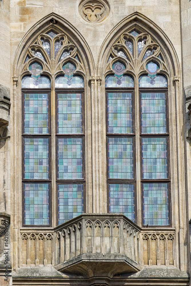 Obraz premium Some Bleached glass window in the city administration of Erfurt