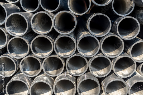 Silver sewage pipes