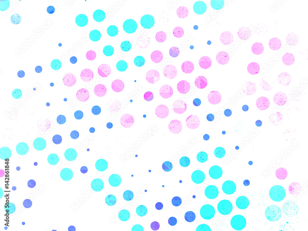 Colorful pastel round dot on white abstract background illustration