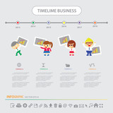 Time line infographics design template icons set