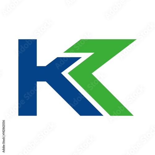 letter k and z logo vector.