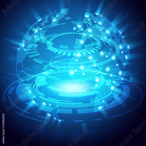 Abstract of world network, internet and global connection concept