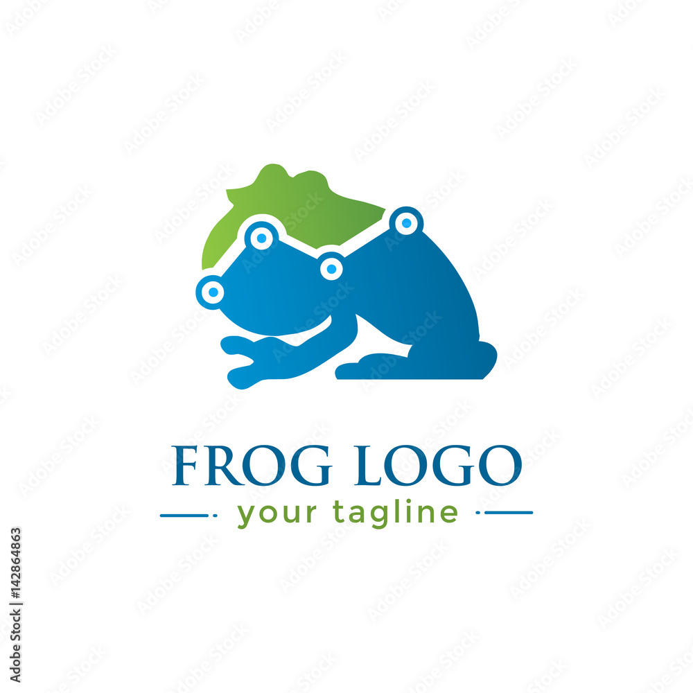 FROG LOGO. animal logo with finance concept FROG LOGO. animal logo with finance concept