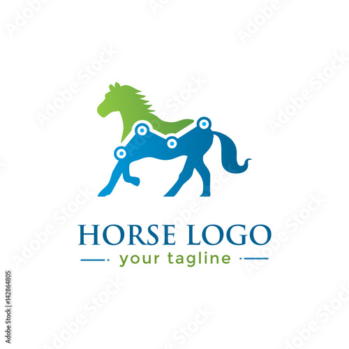 HORSE LOGO. animal logo with finance concept