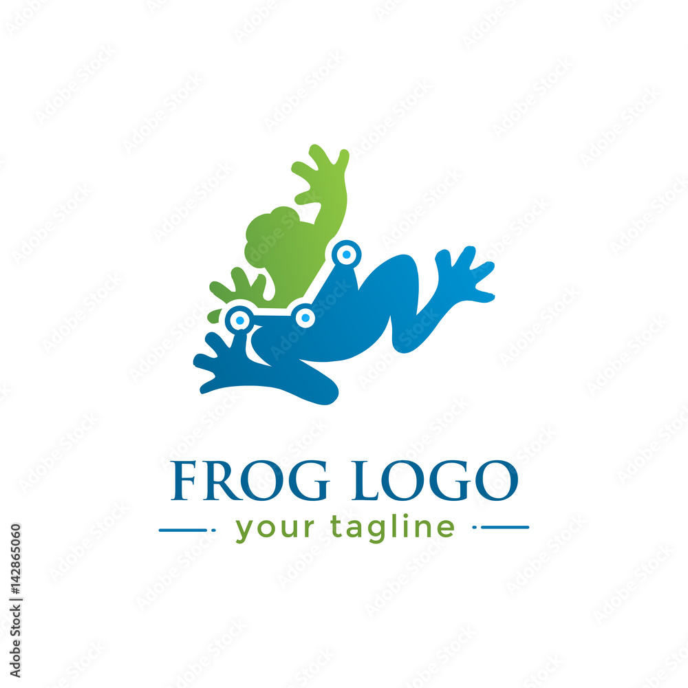 Fototapeta premium FROG LOGO. animal logo with finance concept
