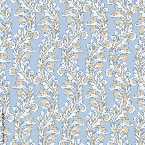 vintage floral seamless patten. Classic Baroque wallpaper. seamless vector background © antalogiya