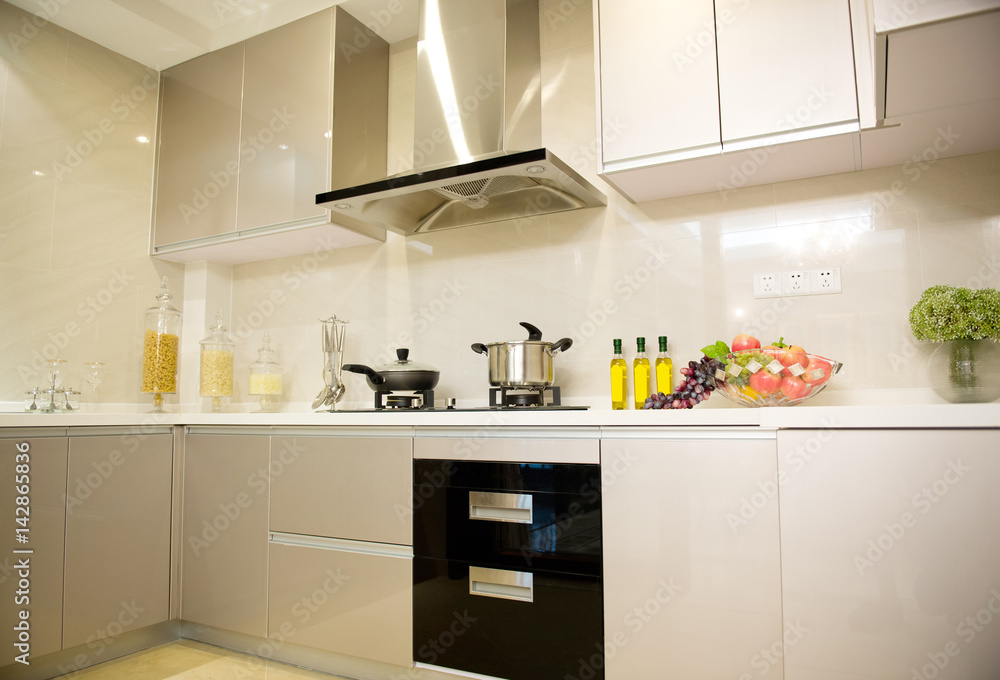 modern kitchen in a modern home.