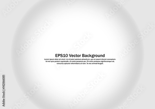 Gray and white abstract radial gradient background. Sphere with shadow 3D gray easter on white background.